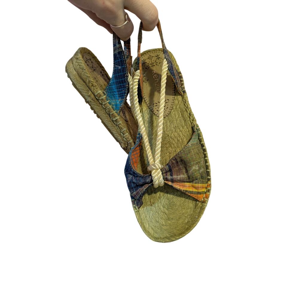 New Kenzie Woven Plaid Boho Sandals  Size 7.5